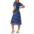 thumbnail image 3 of INSPIRE CHIC Women's Maternity Flowy Floral Dress Midi Formal Casual Pregnancy Dress 2026 Summer 2XL Black Dress & Blue Flower, 3 of 5