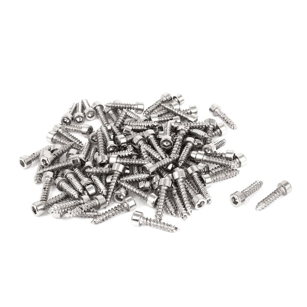100 Pcs Tornillo de Cabeza Hexagonal de Acero Inoxidable M3.5x16mm con Autoperforante