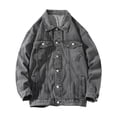 thumbnail image 2 of COM1950s Jackets for Men, Denim Jacket Men, Men's Motorcycle Solid Color Button Pocket Long Sleeved Denim Jacket, Jacket for Men, Men Jacket Winter, Men's Jacket Winter, Motorcycle Jacket Men, 2 of 3