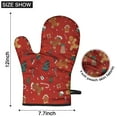 thumbnail image 6 of Cute Oven Mitts,Red Christmas Gingerbread Man Pattern Oven Mitt 2-Pack Set,Kitchen Gloves for Oven,Heat Resistant Oven Mitts 7.7"x12", 6 of 7