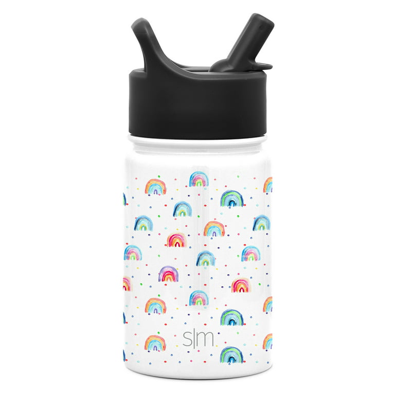 Camp Kid Water Bottle- Cream Rainbows
