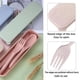 thumbnail image 2 of Juego de cubiertos portátiles de paja de trigo, reutilizables, cuchillo, tenedor y cuchara, ideal para viajes, picnics, camping y uso diario (beige)., 2 of 6