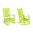 thumbnail image 2 of GARDEN Set of 2 Classic Plastic Adirondack Porch Rocking Chairs, Lime, 2 of 9