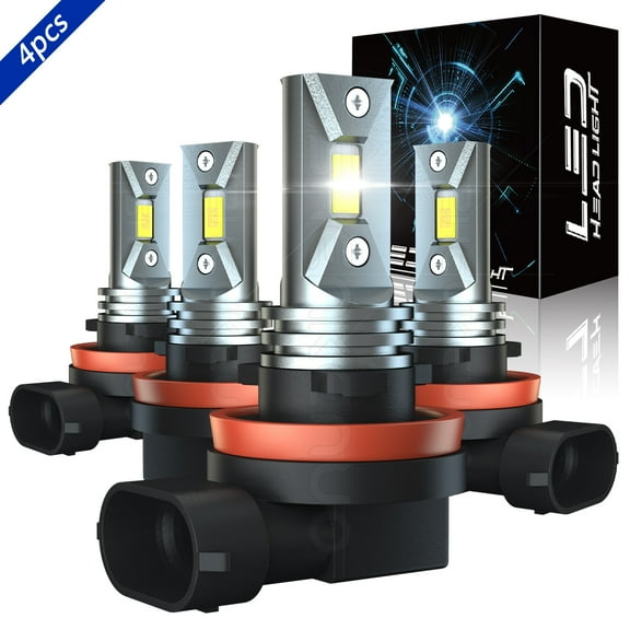 Combo H9 H11 LED Headlight Bulbs Kit for Pontiac G6 2005-2010 High Low Beam 6000K White Fanless