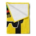 thumbnail image 2 of Jamaican Soft Flannel Fleece Throw Blanket, Reggae Culture Theme Composition Peace Colorful Cartoon Design Print, Cozy Plush for Indoor and Outdoor Use, 50" x 60", Yellow Multicolor, by Ambesonne, 2 of 5