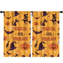 Blackout Kids Curtains,Halloween Trick or Treat Witchy Elements Childrens Insulated Curtains Set Of 2,Bedroom Essentials,Toddler Room Decor 52x84in(132x213cm)