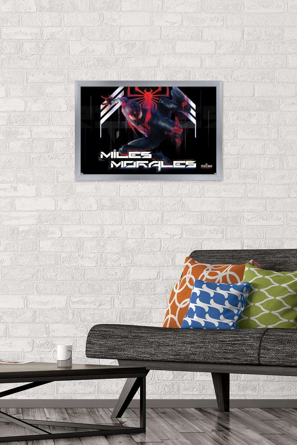 Marvel's Spider-Man: Miles Morales - Action Wall Poster, 14.725" x 22.375", Framed