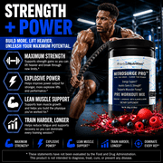 Nitrosurge Pro Pre Workout Powder with Creatine, Nitric Oxide & Energy Support Formula, 300g