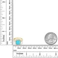 thumbnail image 4 of Gem Stone King 2.50 Cttw Green Turquoise and White Created Sapphire 18K Yellow Gold Plated Silver Ring for Women | Gemstone Birthstone | Available in Size 5, 6, 7, 8, 9, 4 of 6