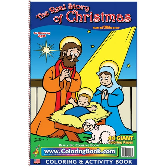 Real Story of Christmas Really Big Coloring Book 12 x 18