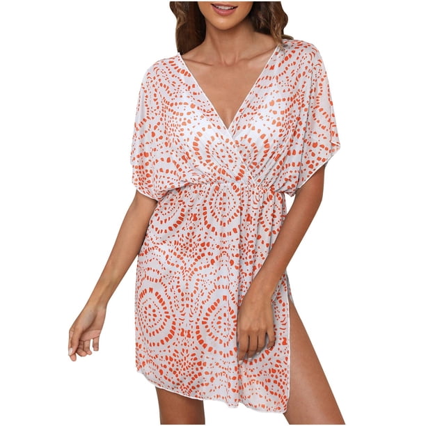Mujeres Playa Humo, Nuevo Largo Suelto Abierto sin Espalda Cubierta para el Uso Casual Y de Vacaciones, Vestido Ligero de Túnica Estirable
