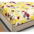 thumbnail image 3 of DaDa Bedding Sunshine Yellow Hummingbirds Floral Fitted Bed Sheet w/ Pillow Cases (JHW-925), 3 of 5