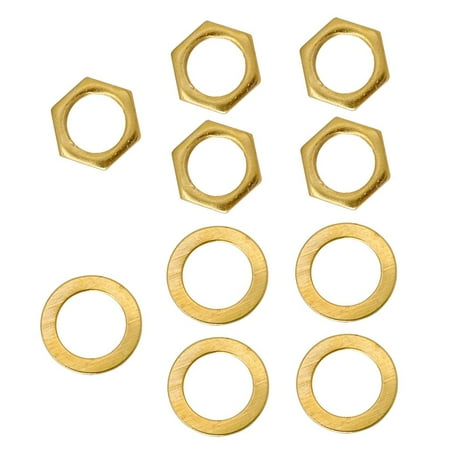 

5 Pieces Nuts with Washer Bass Outlet Gold as described