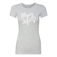thumbnail image 2 of Mom Life Best Mom Mother's Day Gift Blessed Family Kids | Womens Mother's Day Slim Fit Junior Tee, Heather Grey, Medium, 2 of 4