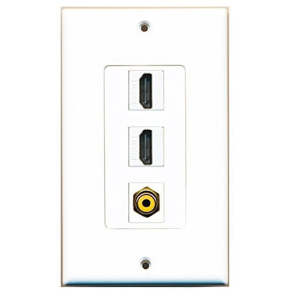 RiteAV - 2 Port HDMI and 1 Port RCA Yellow Decorative Wall Plate