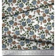 thumbnail image 3 of Soimoi Poly Georgette Fabric Leaves & Floral Block Print Fabric by The Yard 42 Inch Wide, 3 of 3