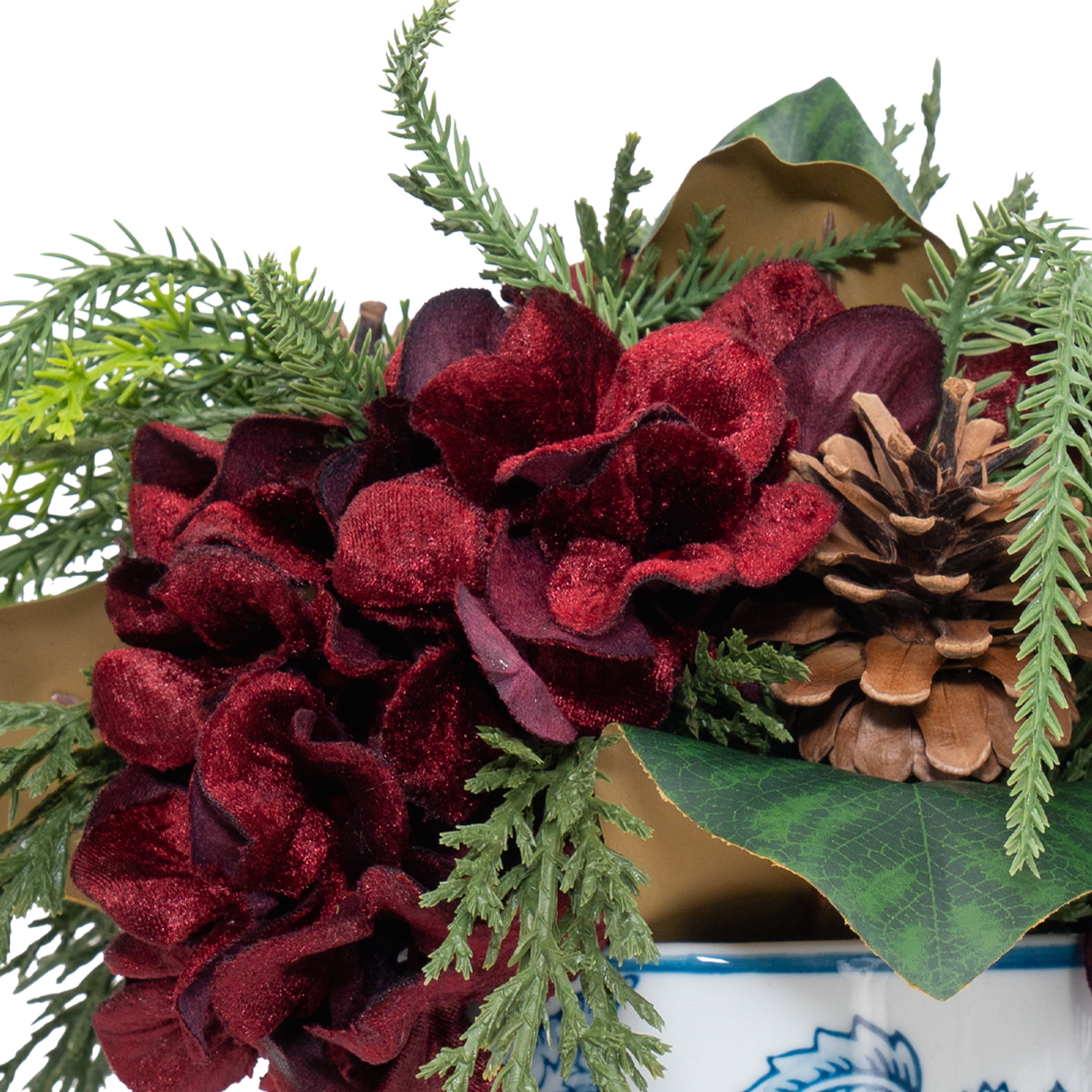 My Texas House Christmas Arrangement in Ceramic Pot, Multicolor, 11"