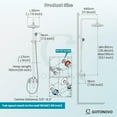 thumbnail image 4 of Shower Faucet Set 8 Rain Exposed Pipe Shower 2 Double Knobs Handle Chrome Polish Triple Function Tub Spout Shower Fixture Combo System Unit Set, 4 of 4