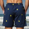 thumbnail image 4 of Stamzod Mens Board Shorts with Pocket Print Summer Vacation Swim Trunks Men Casual Loose Bathing Suit Swimwear Dark Blue S, 4 of 9