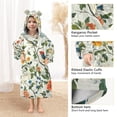 thumbnail image 3 of FORMRS Wearable Blanket Hoodie with Sleeves for Kids Cozy Flannel Sweatshirt, Light Green Floral Pattern, 3 of 7