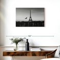 thumbnail image 3 of Elephant Stock Overcast Eiffel Tower Wall Art - Horizontal Canvas Wall Art - Living Room Wall Decor - Places Canvas - Black And Gray Decor - 30" x 20", 3 of 8