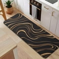 thumbnail image 5 of Black Gold Wave Marble Pattern Kitchen Rug Mat,Kitchen Runner Rugs Non Skid Washable,Decorative Kitchen Floor Mats for Kitchen,Sink,Laundry,17"x47.2", 5 of 7