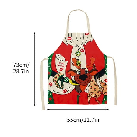 

BKFYDLS Kitchen Tools and Kitchen Decor in Home Christmas Decorations Fabric Printing Snowman Christmas Apron Christmas Party Atmosphere Decorations on Clearance