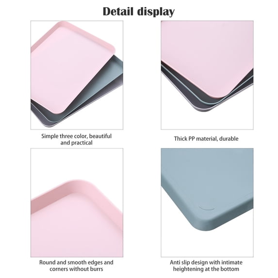 Plastic Serving Tray, Rectangular Fast Food Tray for Indoor Use, Lightweight Stackable Dinner Platter for Home, Kitchen, and Restaurants,21x29cm