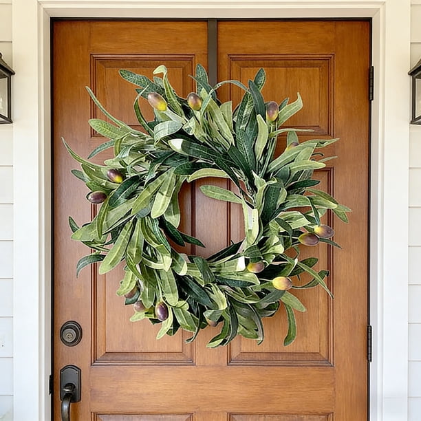 CaiYueKe Easter Wreath for Door Spring Decorations Hanging Home Party Decorative Wall Ornament with Faux Berries and Eggs Holiday Celebration Festive Decor