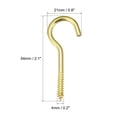 thumbnail image 4 of Uxcell 2.1" Screw Eye Hooks Self Tapping Screws Screw-in Hanger Golden 10 Pack, 4 of 5