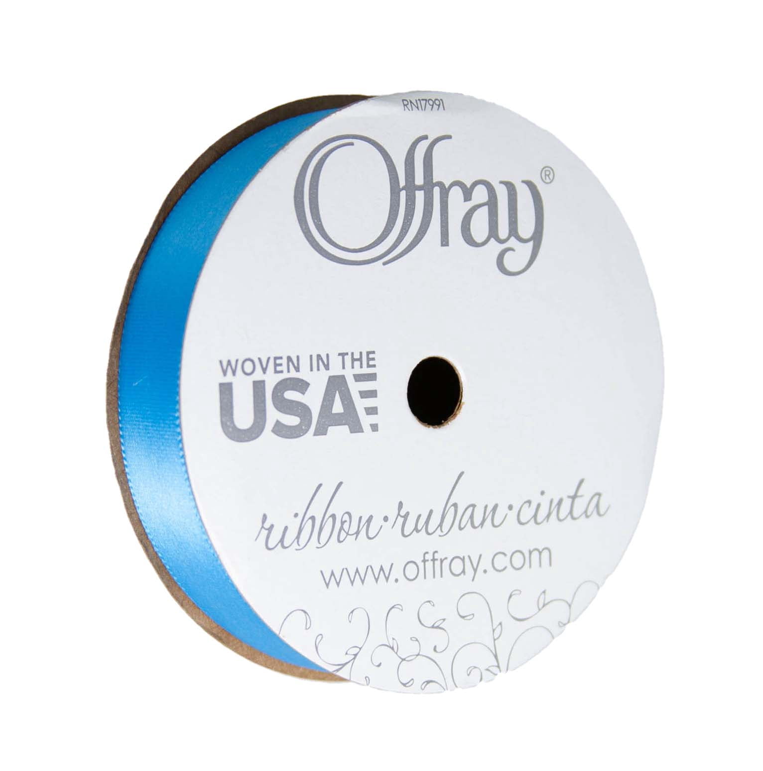 (4 pack) Offray Ribbon, Lagoon Blue 5/8 inch Single Face Satin Polyester Ribbon, 18 feet