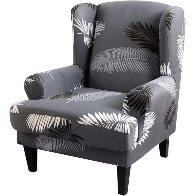 Wing Back Chair Covers with Arms Piece Slipcovers for Armchair Washable Stretch Print Pattern Wingback Chair Cover Furniture Protector Geometry
