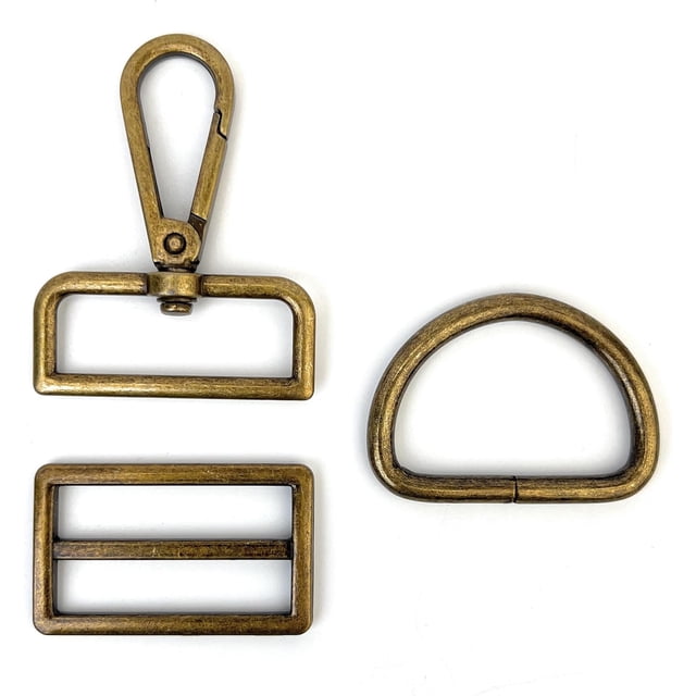 15 Pcs Purse Hardware Heavy Duty Swivel Snap Hooks D Rings for Purse and Tri-glide Slide Buckles for Bag Making