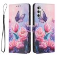thumbnail image 2 of Leather For Samsung Galaxy A56 5G 6.7-inch Wallet Case Embossed Painted Butterflys&Flowers Pattern, With Card Holder,Wristband,Magnetic Clasp Kickstand Folio Cover,Color-2,For Galaxy A56 5G, 2 of 8