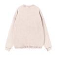 thumbnail image 4 of Domuza Mens Acid Wash Crewneck Sweatshirt, Vintage Long Sleeve Pullover, Loose Fit Streetwear Top - Beige XL, 4 of 5