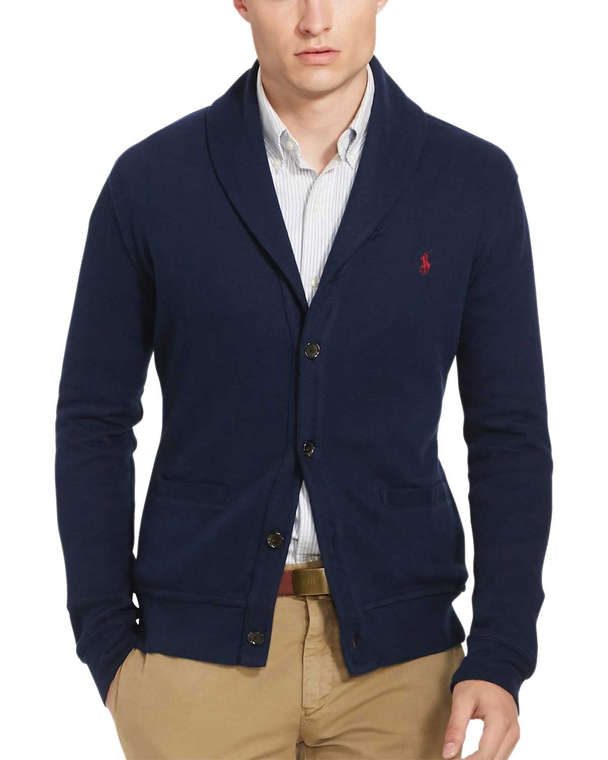ralph lauren blue cardigan