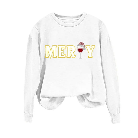 ZUKMRJPC Womens Christmas Sweatshirt Oversized Crewneck Merry Christmas Pullover Sweatshirt Fall Long Sleeve Fleece Lined Tops