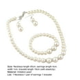 thumbnail image 7 of rygai 1 Set Wedding Jewelry Set Exquisite Inlaid Artistic Faux Pearl Necklace Earring Bracelet for Banquet,White, 7 of 7