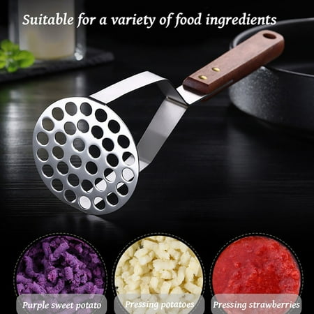 

Potato Masher Manual Press Vegetable Fruit Crusher Stainless Steel Grinder Wooden Handle Kitchen Gad