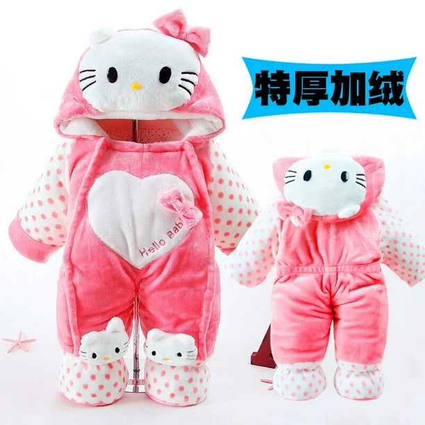 HelloKitty monos de Mickey Mouse para bebe peleles calidos y esponjosos ropa de dormir con sombrero para ninos y ninas Invierno Walmart en linea