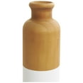 thumbnail image 5 of DecMode 10", 8", 5"H Color block Brown Wood Vase with White Bases, Set of 3, 5 of 12