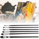thumbnail image 1 of 6Pcs Painting Brush Weasel Hair Birch Handle Gouache Watercolor Drawing Pen Art SuppliesEven Number Set, 1 of 3