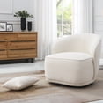 thumbnail image 3 of KINWELL Cream Modern Boucle Upholstered Accent Swivel Armchair, 3 of 7