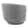 thumbnail image 4 of Swivel Armchair Chair, Light Grey Gray, Fabric, Living Kitchen Cafe Bistro Hospitality Restaurant, Modern Contemporary HB34746, 4 of 9
