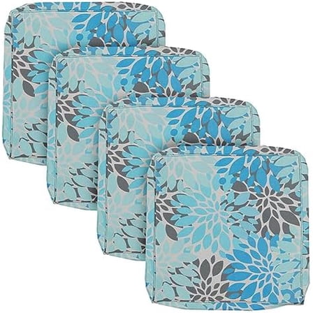 Outdoor Waterproof Patio Cushion Covers 24" X 24" X 4" Set of 4 Replacement Slipcovers Decorative Cushion Cover for Chair Seat Garden Bench Porch Couch P008-24X24X4-4PC Cover ONLY$$Garden & Patio