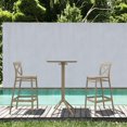 thumbnail image 2 of Compamia Sky Cross Square Bar Set with 2 Barstools Taupe, 2 of 4