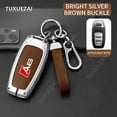 thumbnail image 6 of For Audi A6 Car Remote Key Cover Case Zinc Alloy Leather Car Key Cover D style 3 buttons Fashion Case Key Shell, 6 of 9