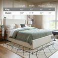 thumbnail image 4 of Aqua Queen Storage Bed with Cream Linen Upholstery, Lift-Up Hidden Storage, Wooden Headboard, Metal Frame & Slatted Base, No Box Spring, 4 of 10