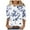 Blue, variant on Womens Blouses Long Sleeve Women 3/4 Sleeves Casual Shirts Pullover Loose Tunic Tops Print Blouse