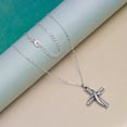 thumbnail image 4 of LeCalla 925 Sterling Silver Textured Cross Pendant Necklace 20", 4 of 6